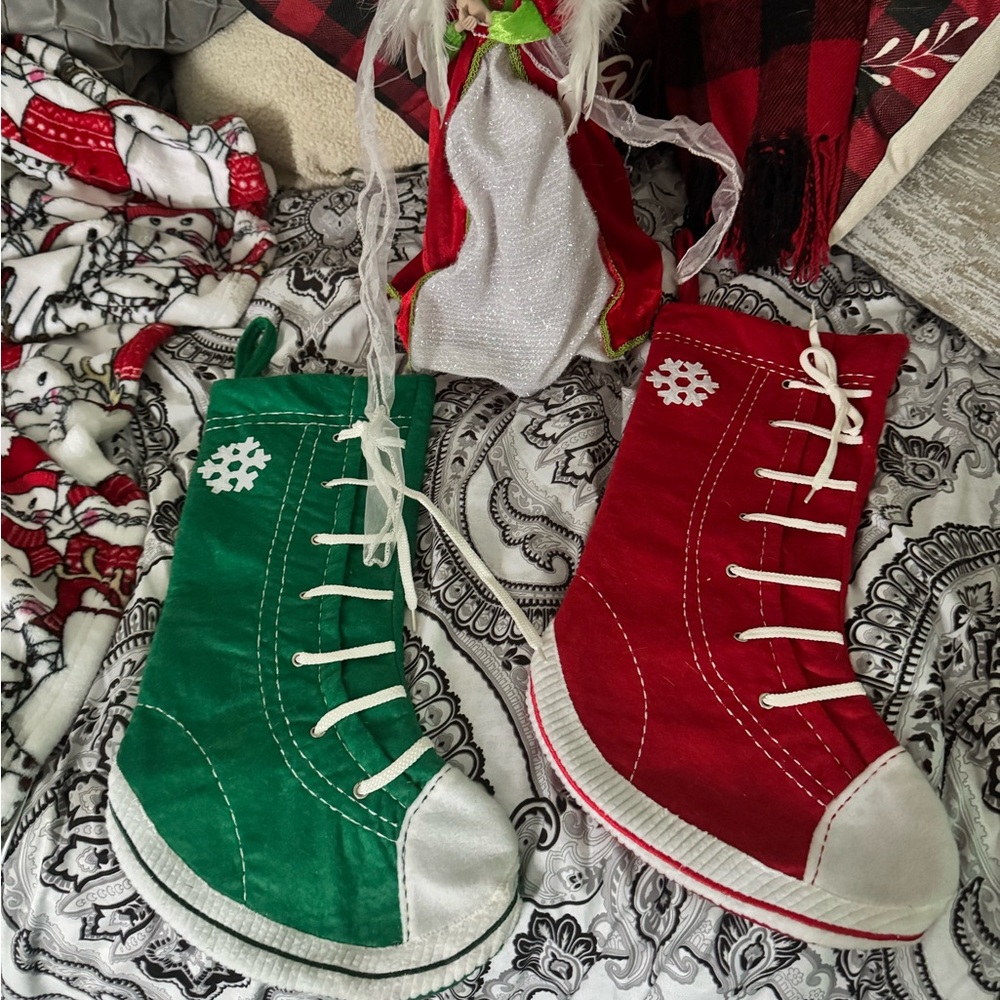 Holiday Cheer Kids Stocking Set - Red & Green